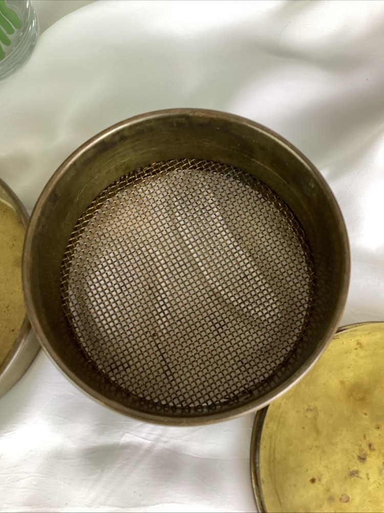 Vintage Brass Sieve 6" Diameter With Lid
