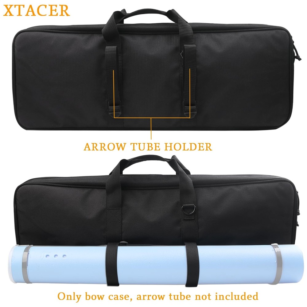 Tactical Bow Case MOLLE Recurve Takedown Bow Case Fully Padded Case (Black)