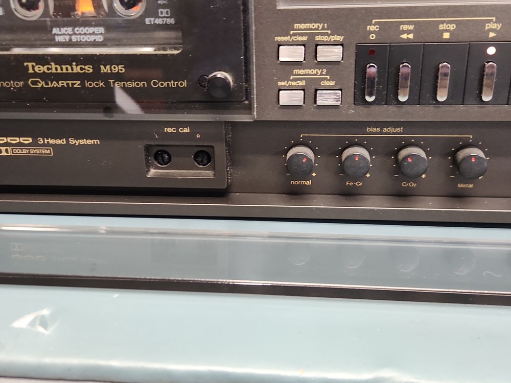 Technics RA-M95 cassette deck RP-9690 BOTH WORK LAZY DOOR OPEN. READ DESCRIPTIO