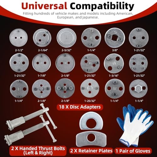 Disc Brake Caliper Compressor Wind Back Tool 24pc Professional Caliper Tool