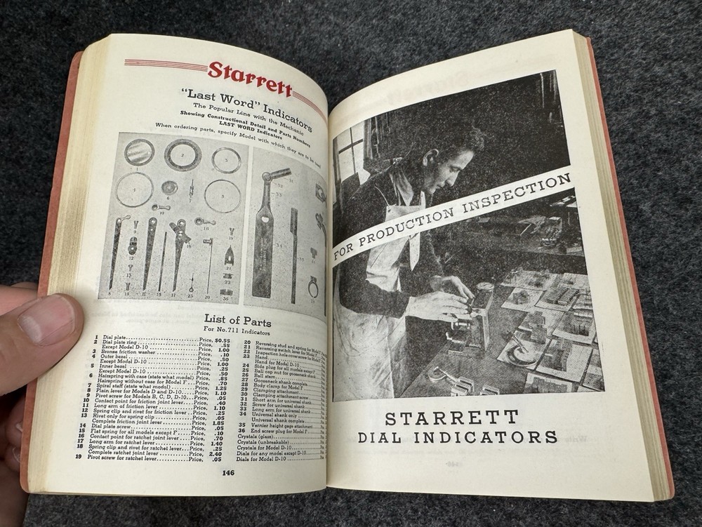 Vintage 1938 L.S. STARRETT Co. Catalog No. 26 Precision Tools Dial Indicators ++