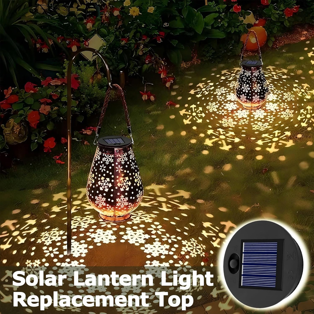 4 Pack Solar Light Replacement Top, Replace Solar Light Part for Lantern (Top 2.
