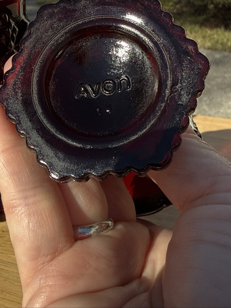 Set of 4 Vintage Avon Ruby Red Cape Cod 6" Wine Goblets Glasses