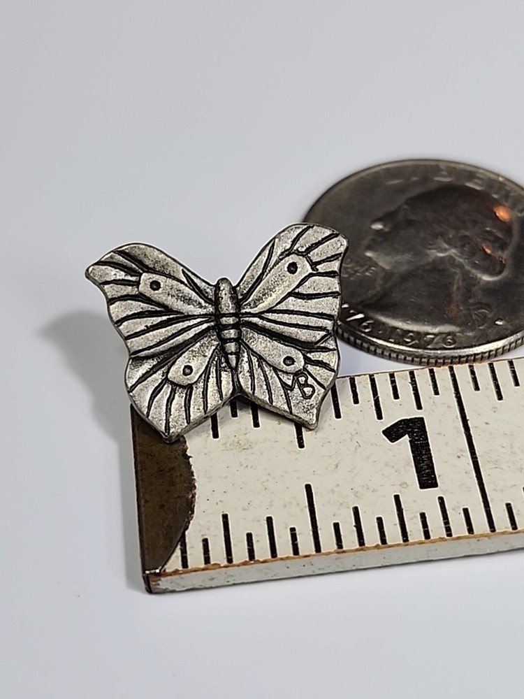 Butterfly Lapel Pin Silver Color Metal