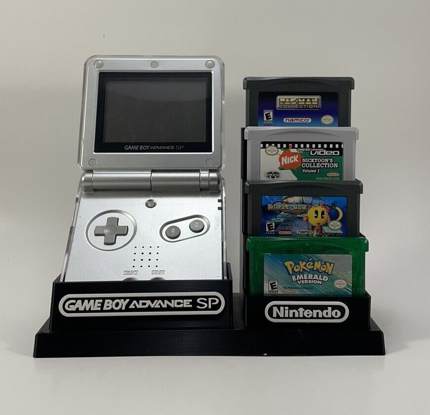 Game Boy Advance SP (Protective Case) & 9 Game Cartridge Stand ONLY (Customize)