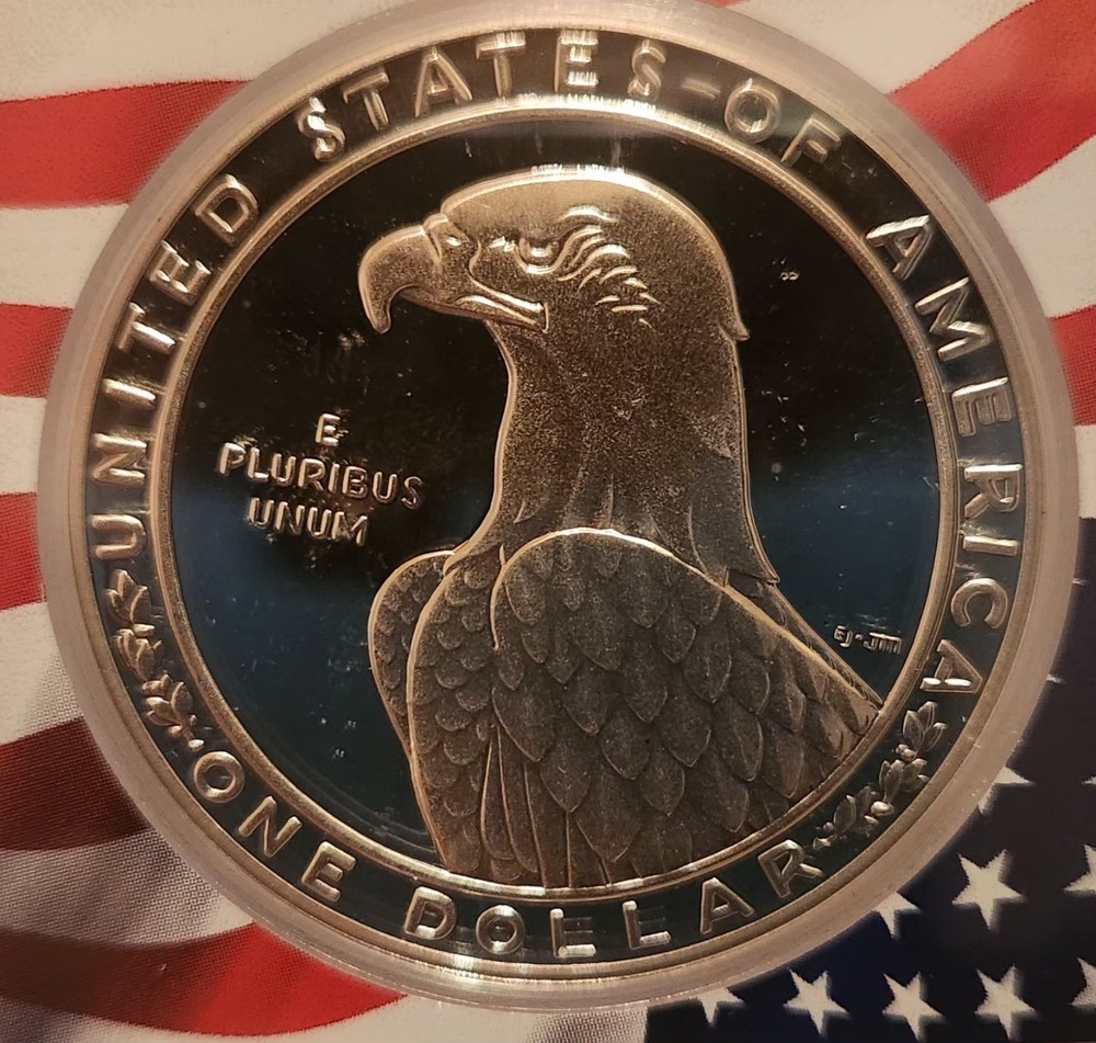 1983-S $1 PROOF OLYMPIC SILVER DOLLAR ICG PR 70 DCAM FLAG CORE