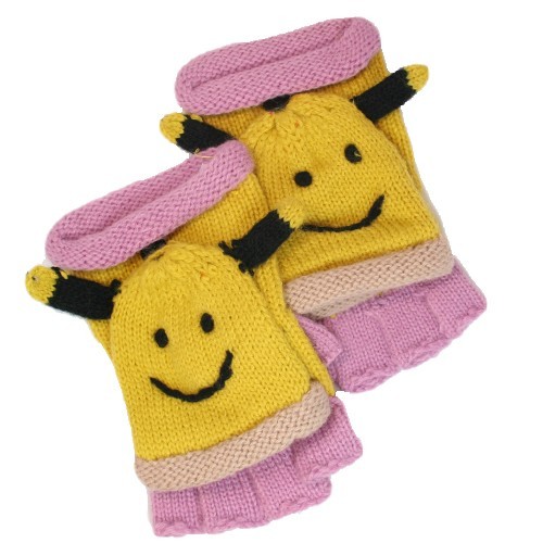 David & Young Critter Animal Gloves - Hand Flip Top Style - BEE