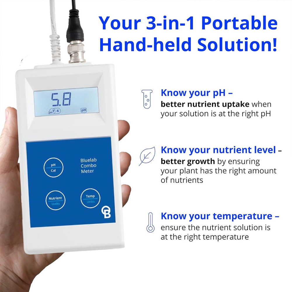 Combo Meter for Ph, Temperature & Conductivity in Water - Easy Calibration, Digi