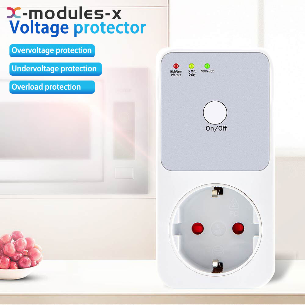 Automatic Voltage Protector AC 220V Power Surge Safe Protector Socket Switcher