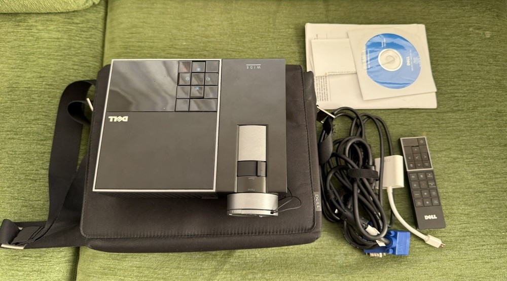 Dell M409WX Projector with Remote Control, Carrying Bag, Cables