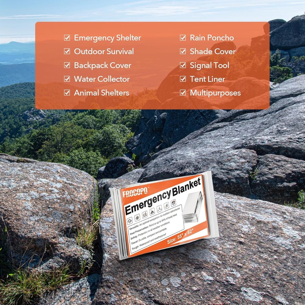 Space Blankets 6pk, Mylar Emergency Thermal