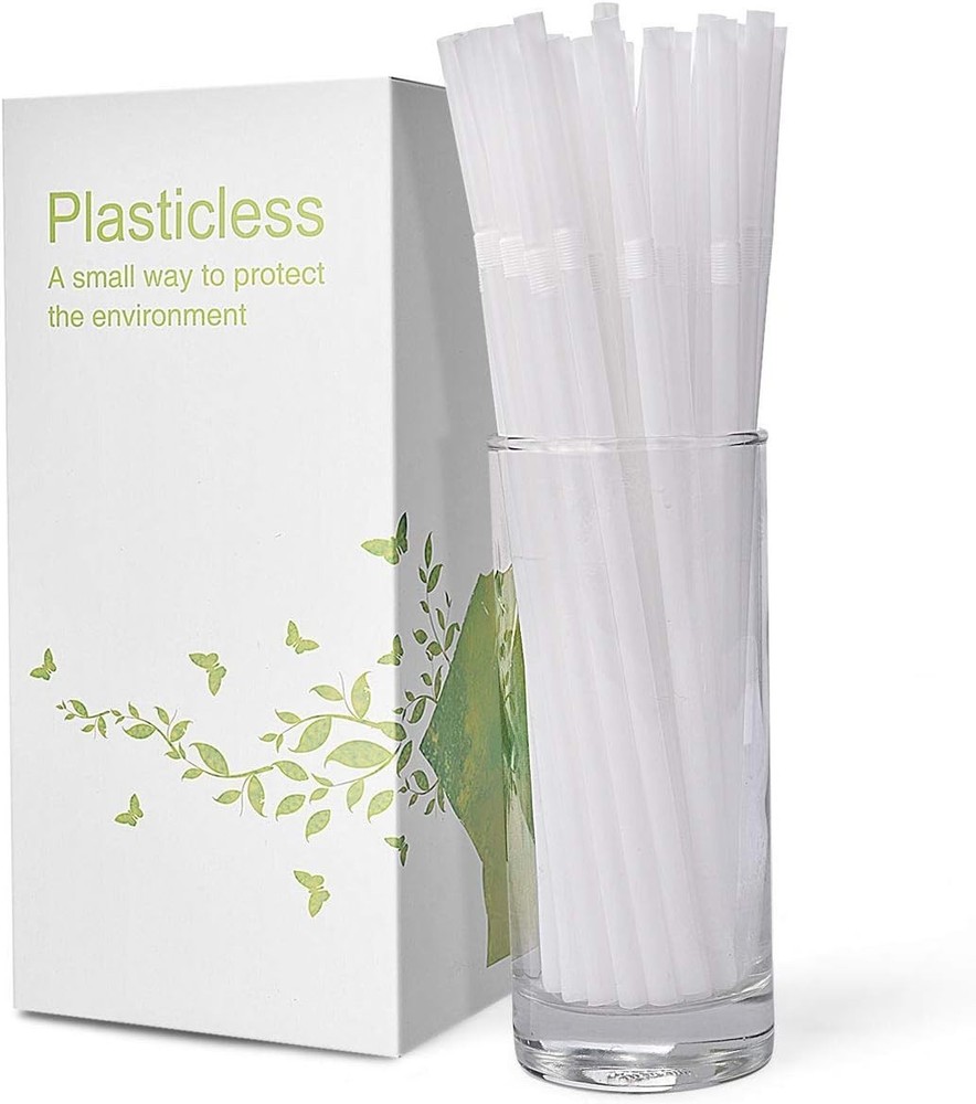 200 Count 8.25" Eco-friendly Bendable Compostable PLA Straws - Plasticless Bi...