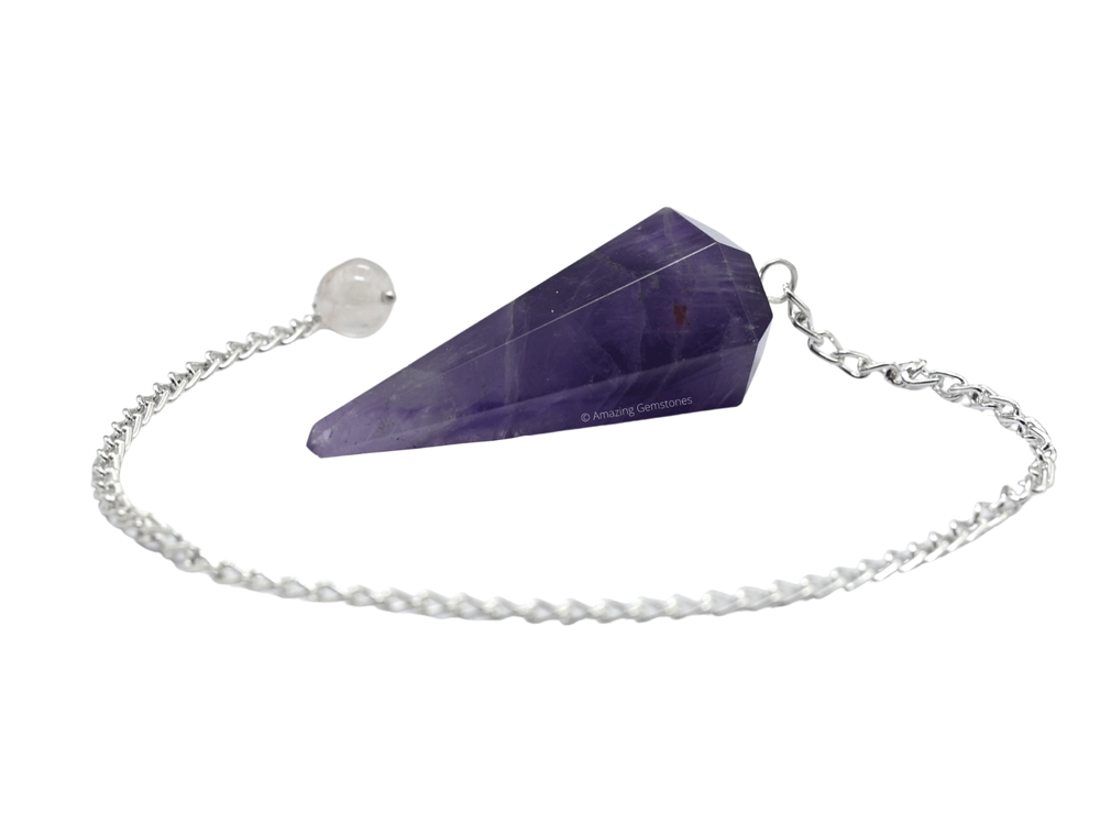 Amethyst Chevron Dowsing Crystal Pendulum