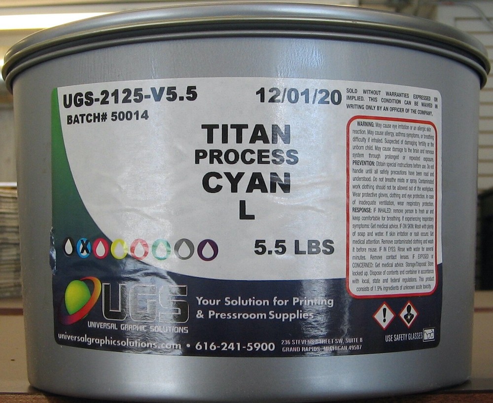 Universal Graphic Solutions Printing Ink Titan Process Cyan 5.5# dated 2020