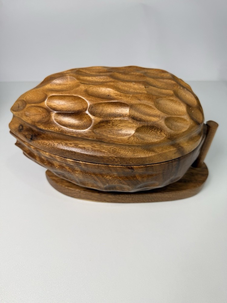 Vintage Walnut Shaped Nutcracker Bowl And Nit Cracker Tools