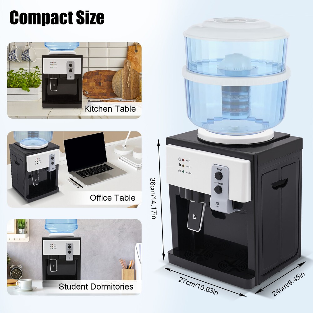 5 Gallon Countertop Hot+Cold Drinking Machine Top Loading Water Cooler Dispenser