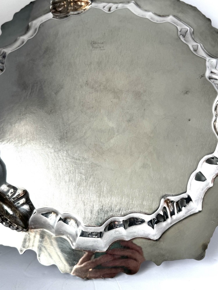 Vintage Wallace “Chippendale” silverplated serving platter (pattern X110)