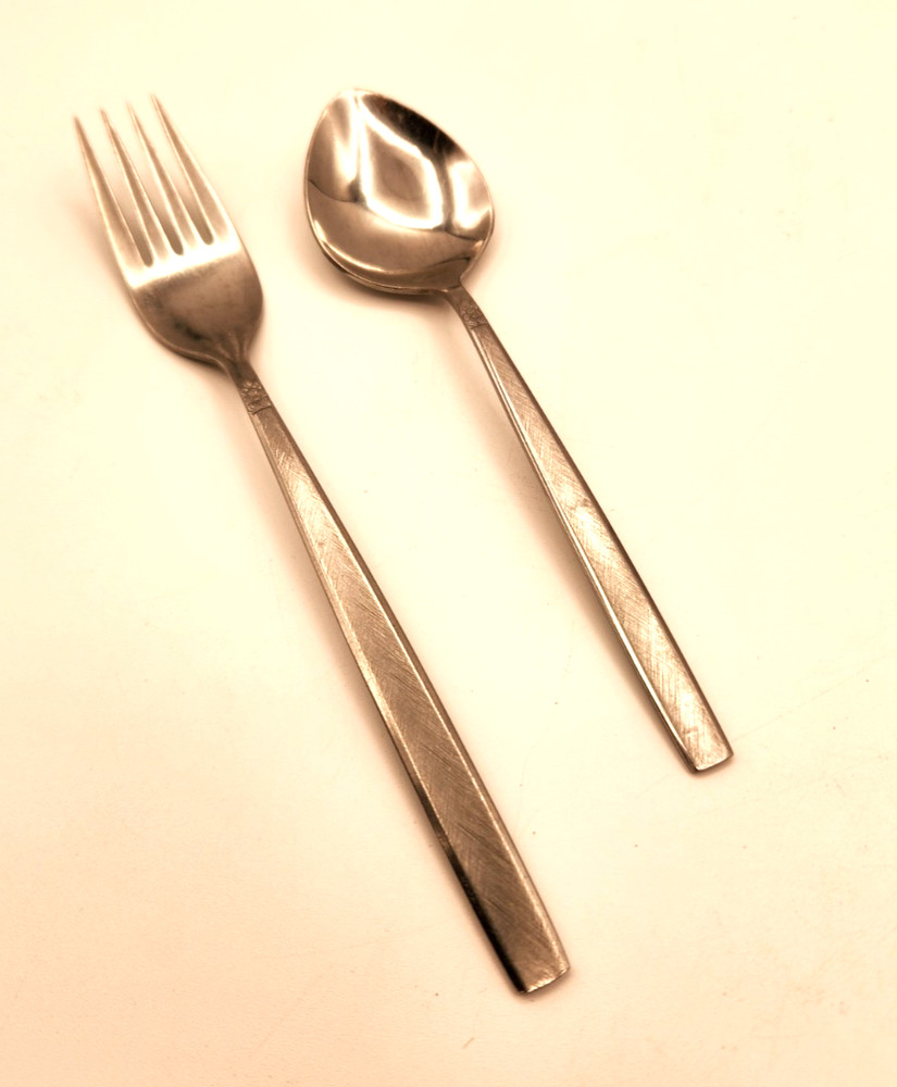 Oneida MELISSA Burnished 1881 Rogers Stainless Flatware Dinner Fork Sugar Spoon