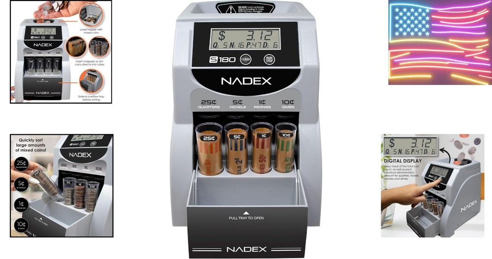 S180 Digital Coin Sorter and Counter – Displays Total and Denomination Values...