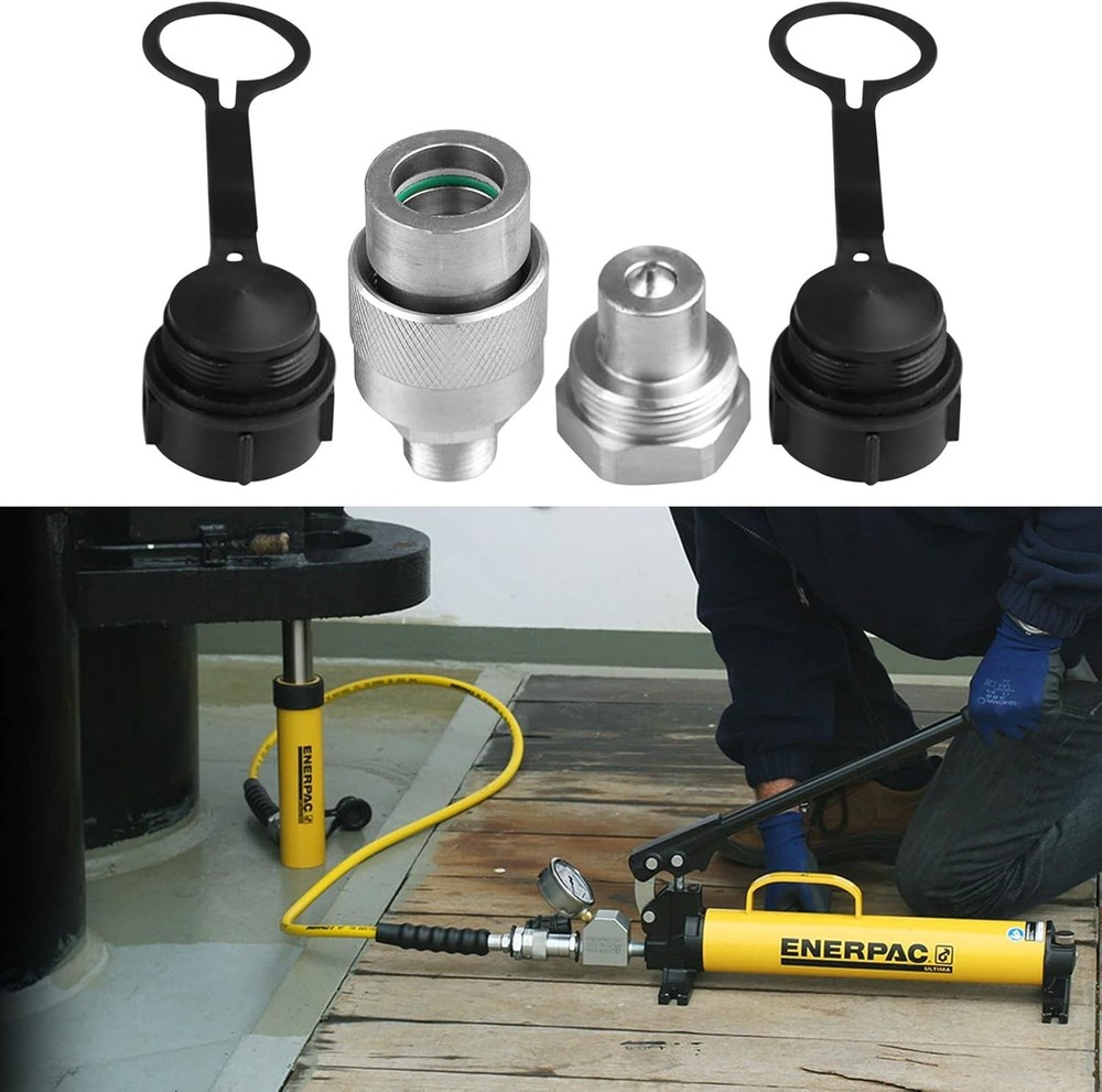 3/8" Hydraulic Quick Coupler Set Replace Enerpac C-604 Connect/Disconnect 2 Dust