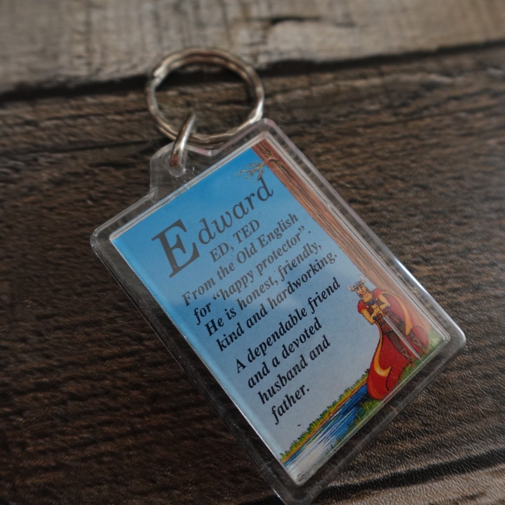 Edward Personalized Keychain Plastic Novelty Name Definition Meaning Gift