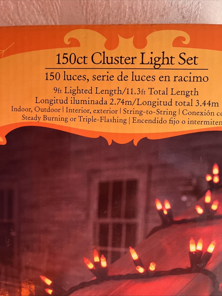 Orange Halloween Holiday String Lights 9’ Works