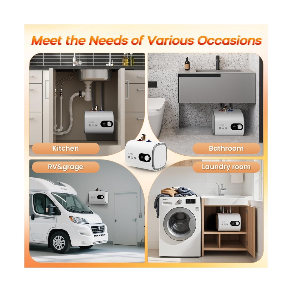 Electric Water Heater 4 Gallon Mini Tank Hot Water Under Sink Instant for Kit...