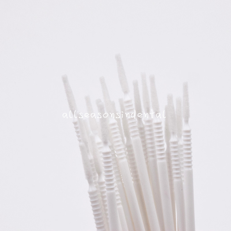 100 Pcs Dental Disposable Micro Brush Applicator Long Cylinder Bendable White