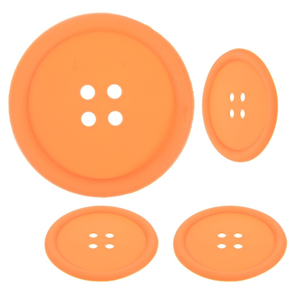 4 Pcs/Pack Silicone Round Coasters Pad Cup Pads Button Shape Mat