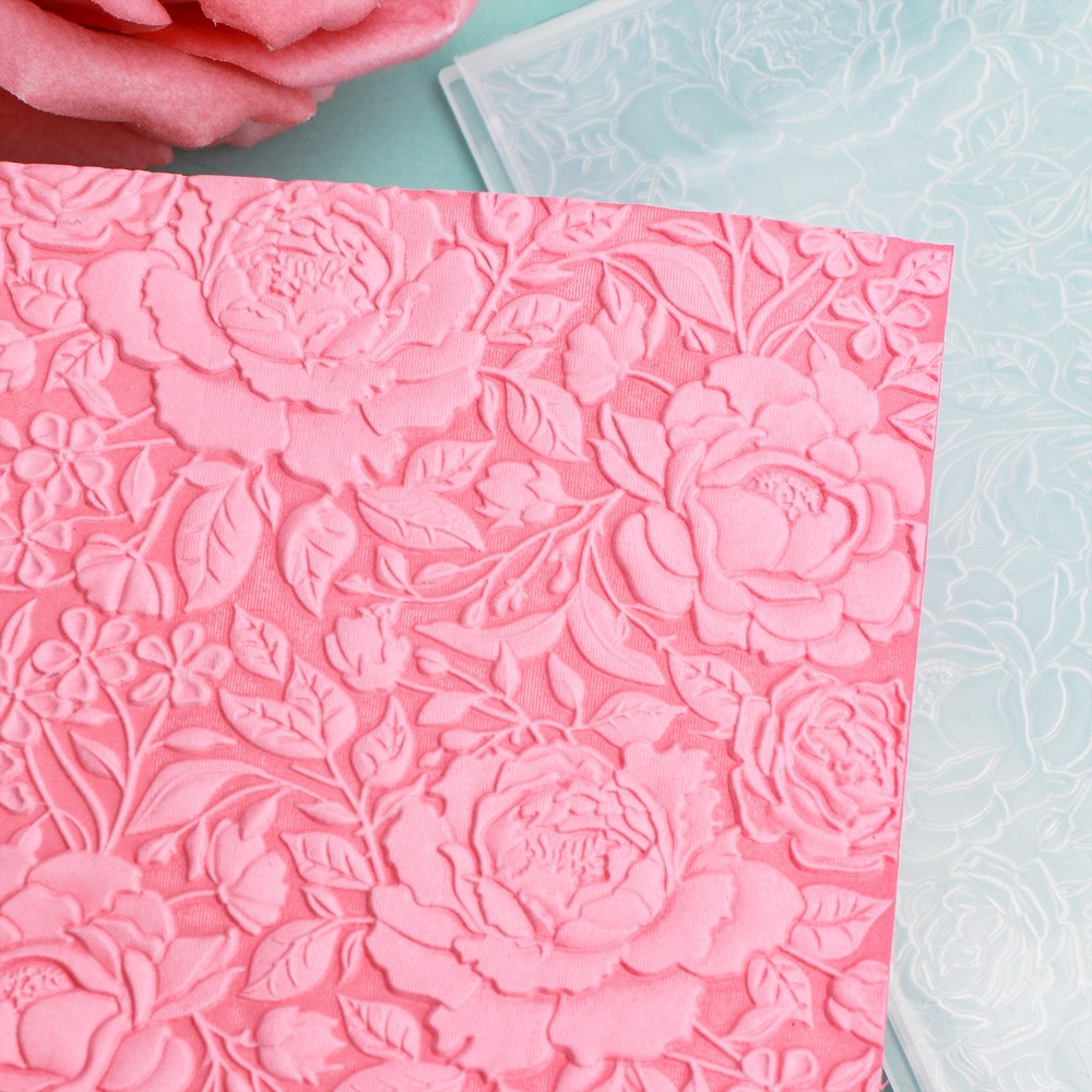 3D Embossing Folder Floral Pattern Plastic Flower Theme for Diy Scrapbooking