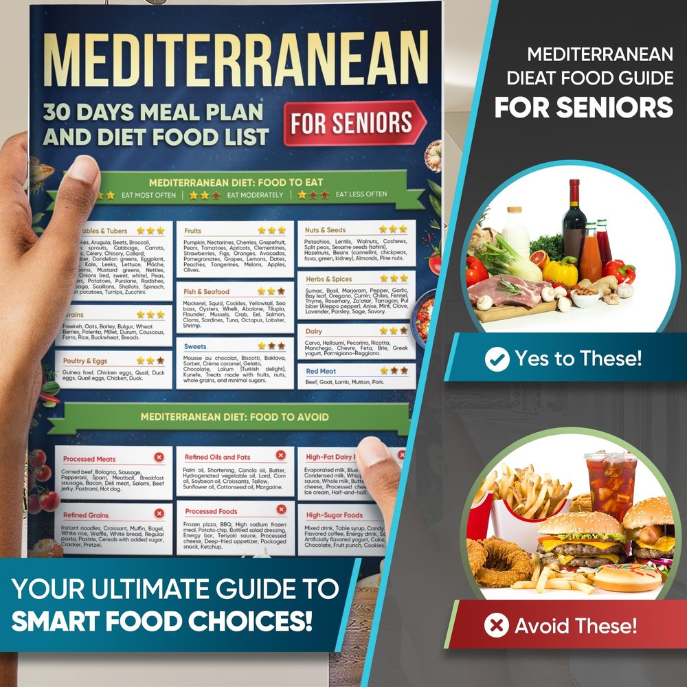 The Complete Mediterranean Diet for Seniors — 5 Large, White