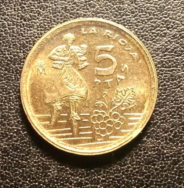 1996 Spain Five Pesetas Coin