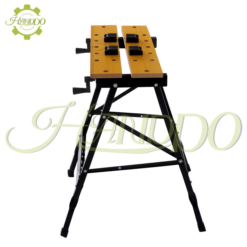 220lbs Adjustable Workbench Foldable with Measuring Ruler and Protractor