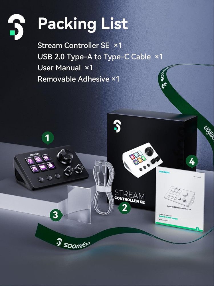 Stream Controller SE Stream Control Deck with 6 Customizable LCD Macro Keys t...
