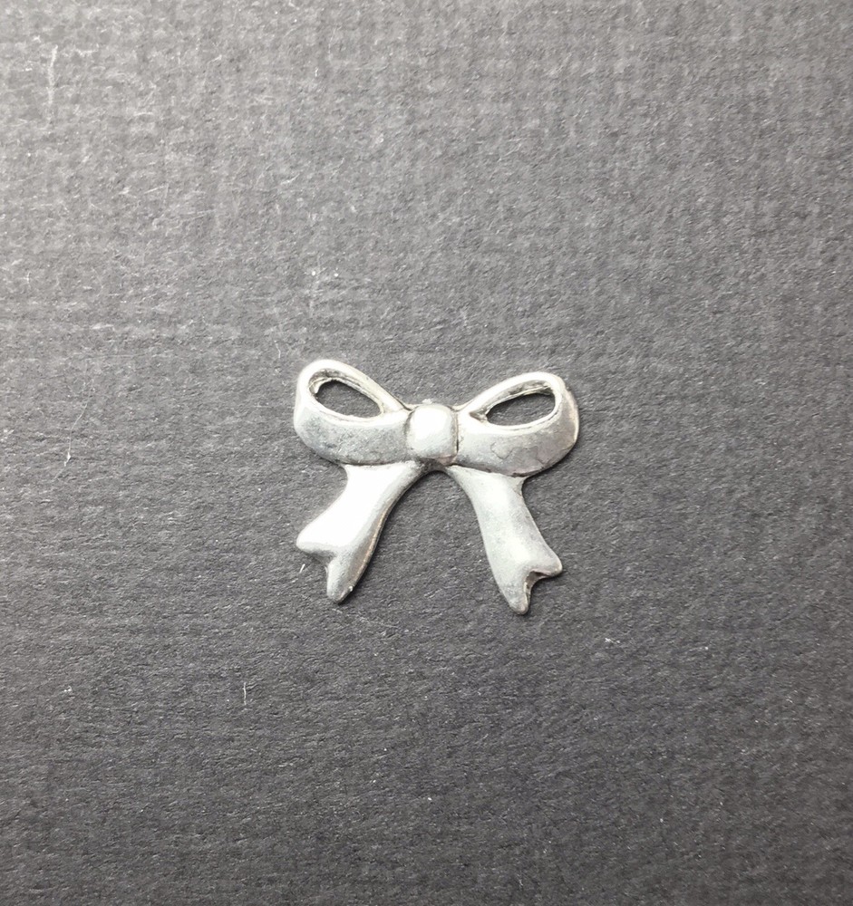 29034 - 4 Pc Victorian Bow Jewerly Finding Matte Silver Ox