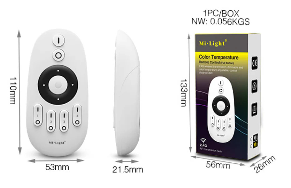 Miboxer 4-Zone CCT Remote