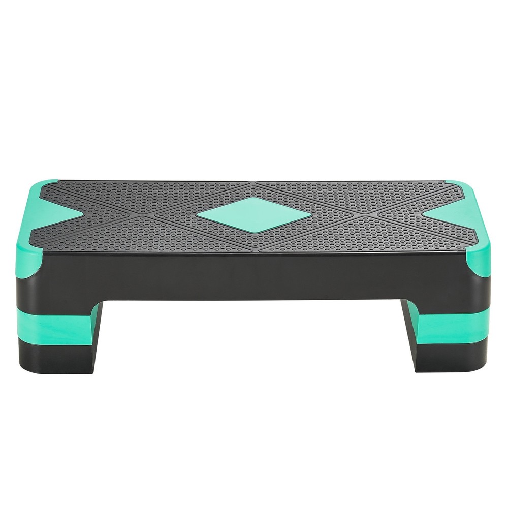 Adjustable Aerobic Stepper 4 Height Levels Green Workout Platform