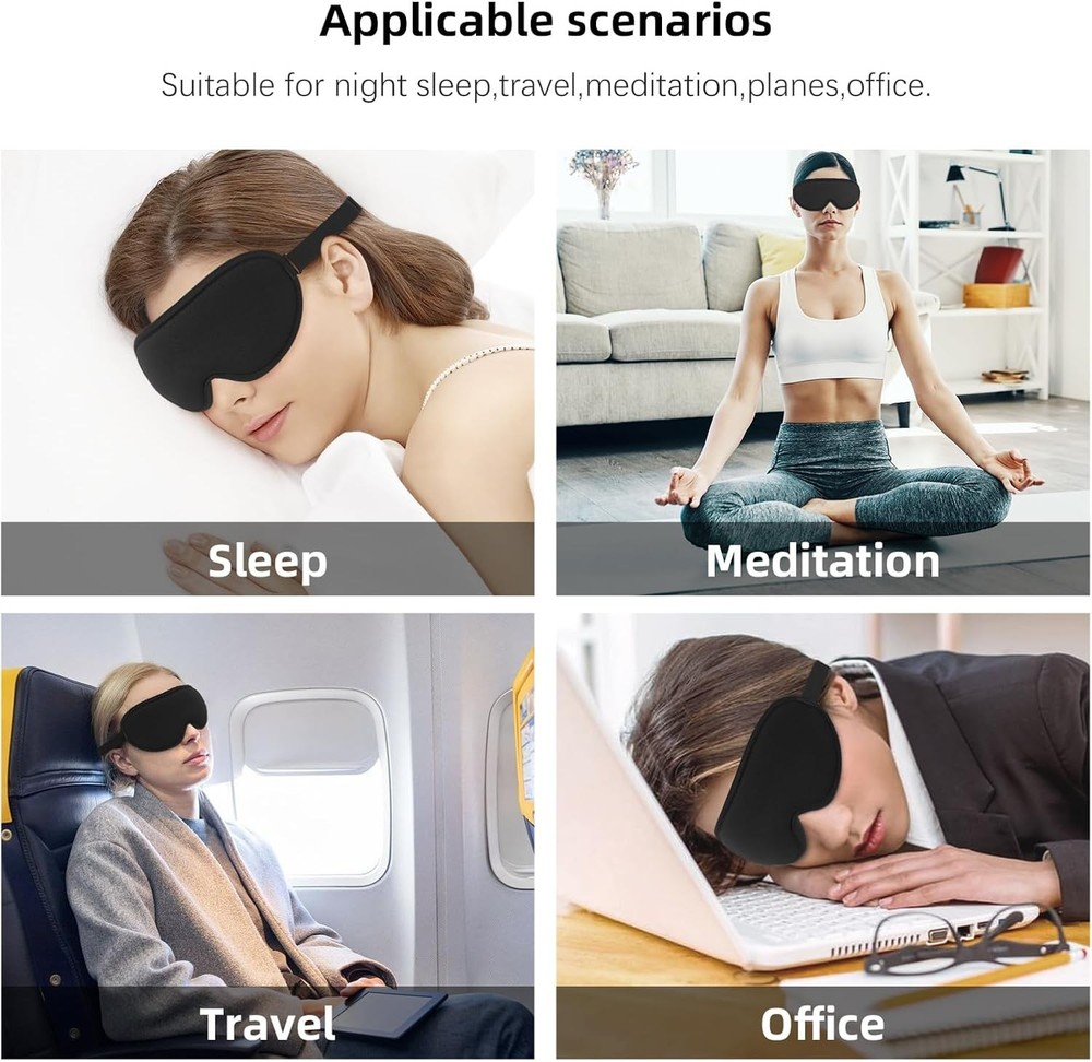 Ultimate Light Blocking Sleep Mask - Zero Eye Pressure with Adjustable Strap