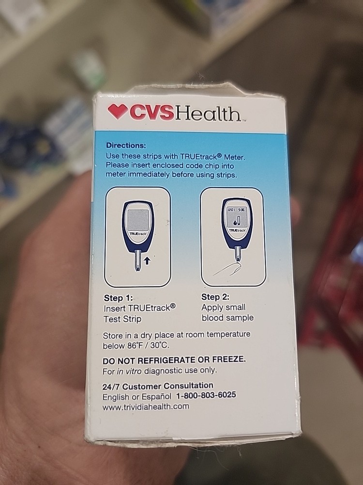 TrueTrack Blood Glucose Test Strips 100 Count 1 Code Chip Exp. 2023.