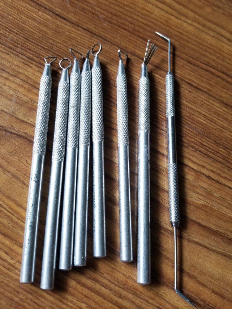 8 Lowe-Corning Metal Pottery, Ceramic, Clay Tool Set with easy grip handle