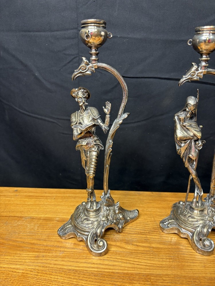 Antique Fraget Silver Plated Candlesticks