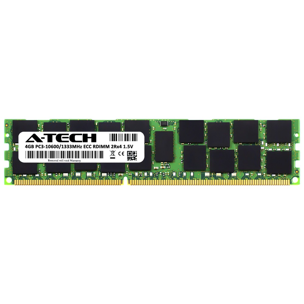 A-Tech 4GB 2Rx4 PC3-10600R DDR3 1333MHz ECC RDIMM REG Server Memory RAM Module