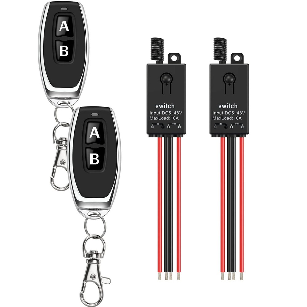Wireless Switch12V,2 Way Mini Remote Switch DC 5V/12V/24V/48/10A Relay Wirele...