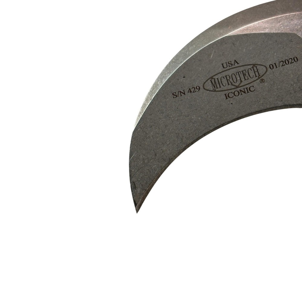Microtech Bastinelli Iconic Karambit M390 Steel Fixed Blade Knife