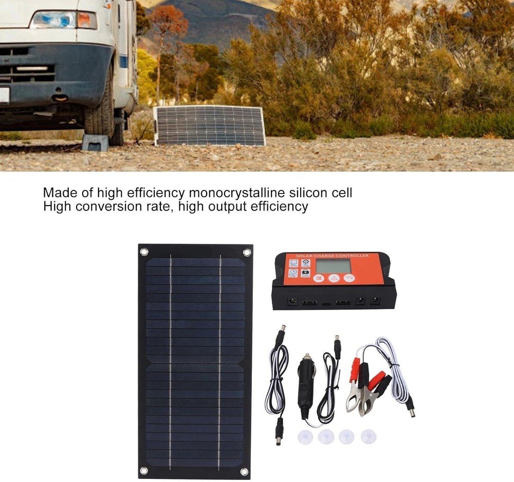 600W Solar Panel Charger Monocrystalline 100A Charge Controller Solar Panel Kit