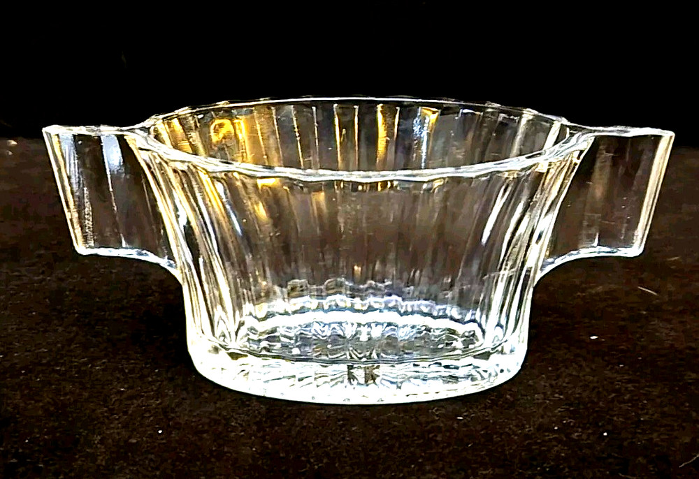 HEISEY RIDGELEIGH  Vintage Mini SUGAR Clear Glass Lined Solid Handles