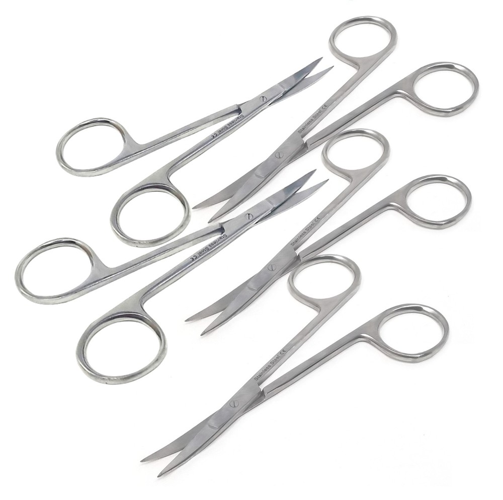 4.5" Micro Scissors Small Shears Sharp Curve Blades Precise Cutting - Bulk Packs