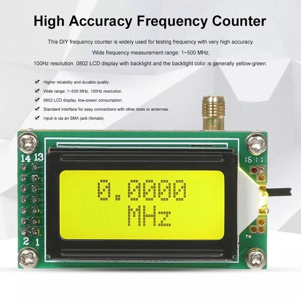 High Accuracy Frequency Counter 0802 LCD Display Tester Module For Ham Radio