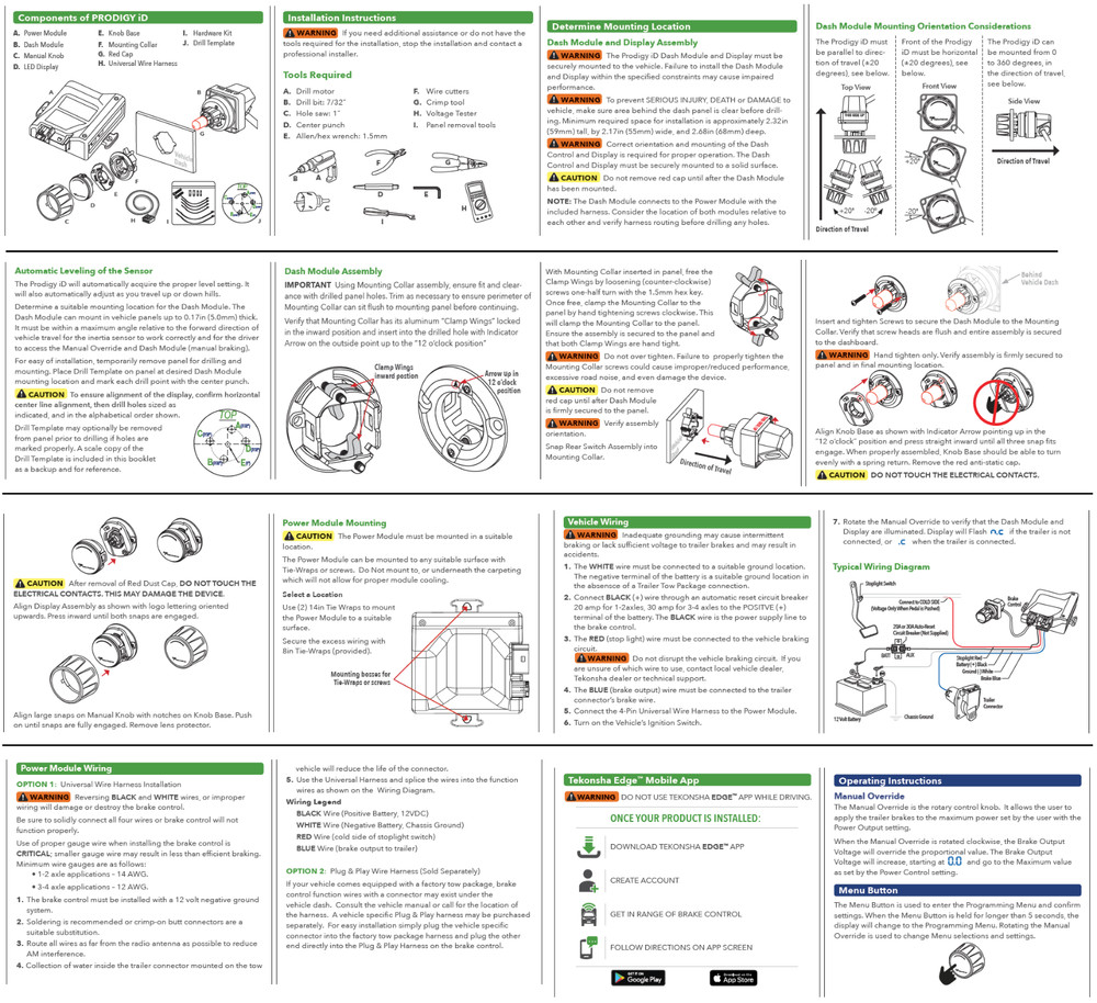 Trailer Brake Control for 11-23 Durango Pacifica Grand Cheroke Wiring Bluetooth