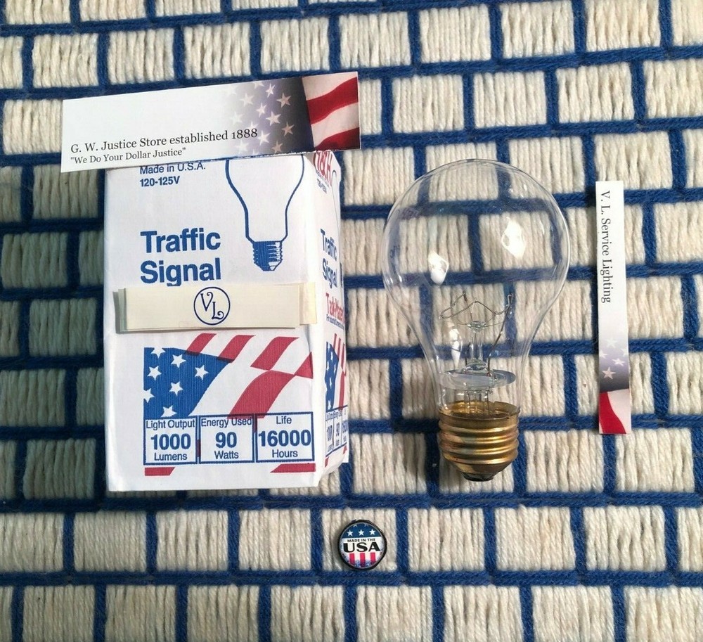 new USA 16,000 hour LIGHT BULB A19 CLEAR 90w sub4 regular 100A19 traffic signal